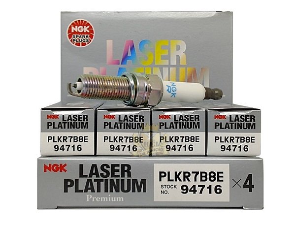 NGK PLKR7B8E VELA DE IGNIÇÃO LASER PLATINUM 4 VELAS