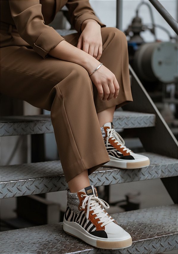 Tênis Multi Estampas Animal Print Abotinado