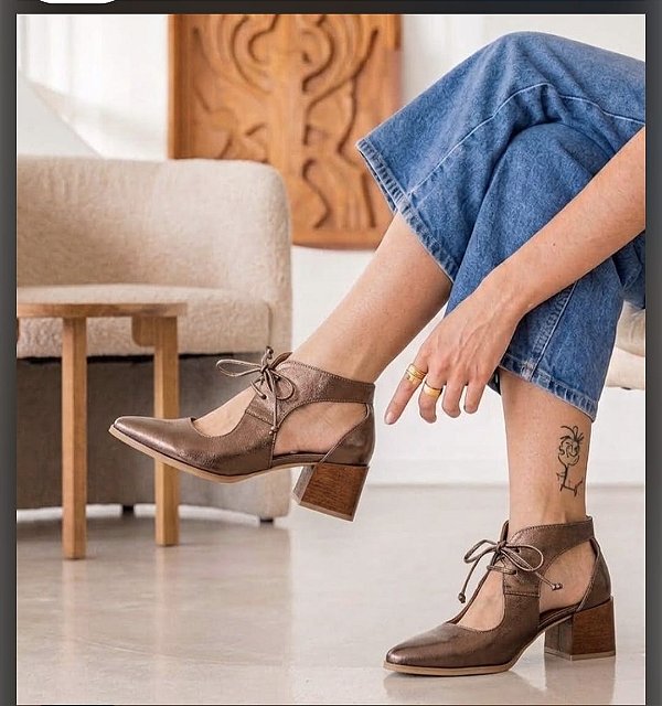 SAPATO COURO BRONZE