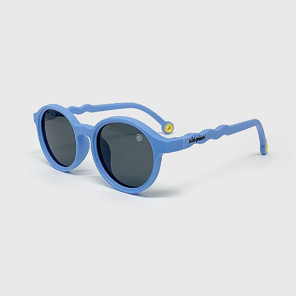 Óculos de Sol Infantil Flexível com Lente Polarizada e Proteção UV400 Redondo Wave Azul