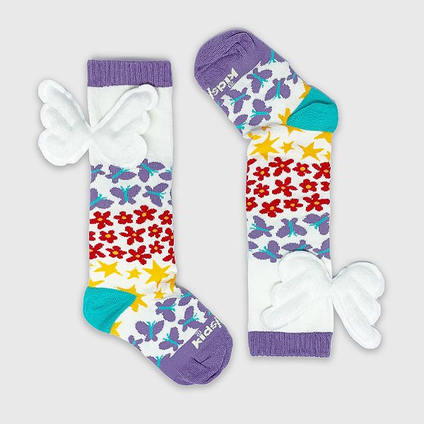 Meia KidSplash! 3/4 Encanto com Asa Borboleta