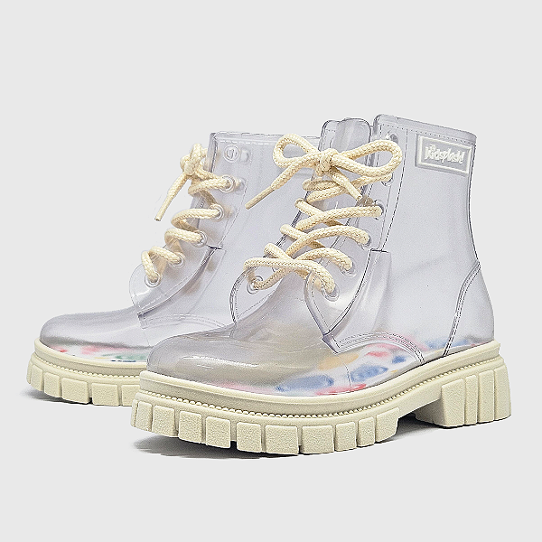 Coturno KidSplash! Transparente Off-White