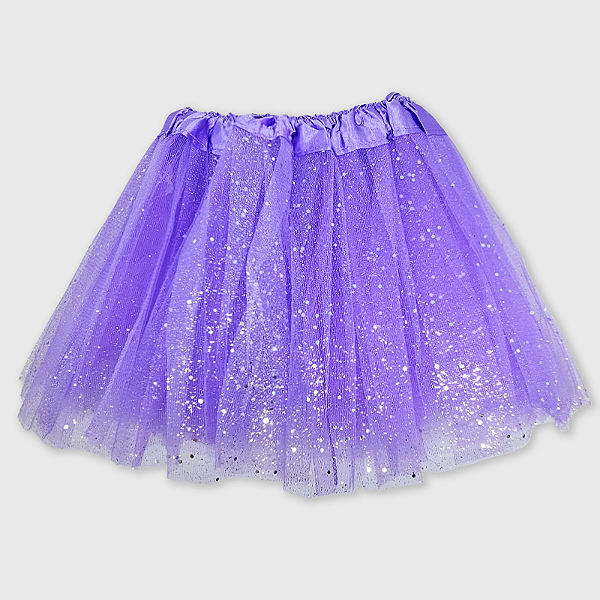 Saia Tutu Tule Glitter Lilás