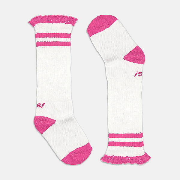 Meia KidSplash! 3/4 New Classic Rendinha Rosa Chiclete