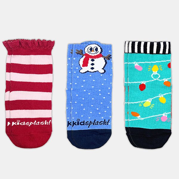 Kit Meia KidSplash! Soquete Natal Girl Rendinha