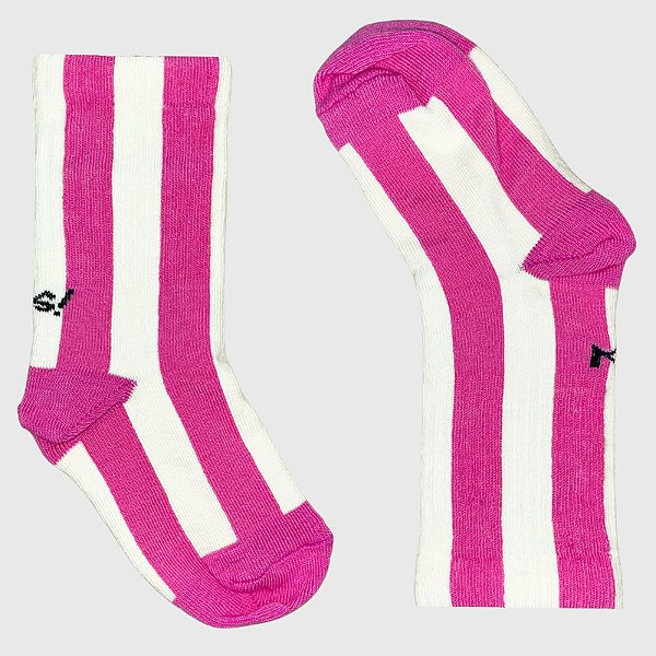 Meia KidSplash! Mid Listradona Rosa