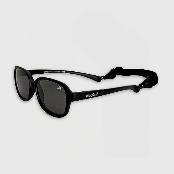 Óculos de Sol Infantil Flexível Proteção UV400 Baby Preto Elástico de Segurança Preto