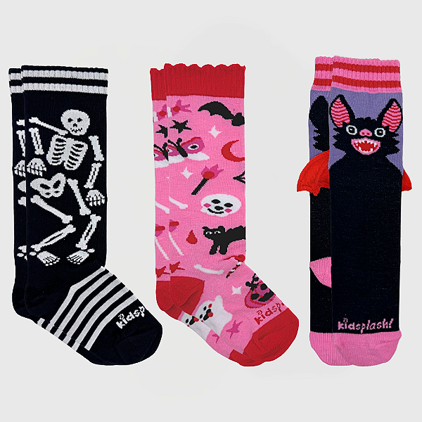 Kit Meia KidSplash! 3/4 Sacudindo/ Feitiço/ Morcegolino