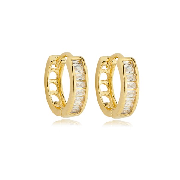 Argola com zircônia baguete