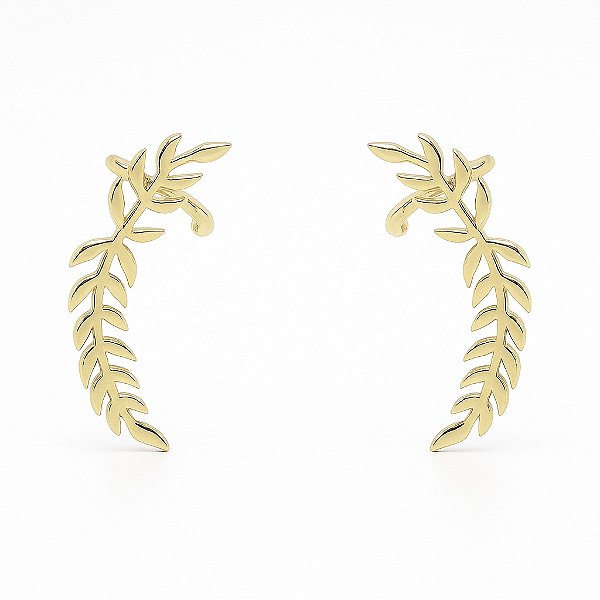 Brinco ear Cuff folhas liso