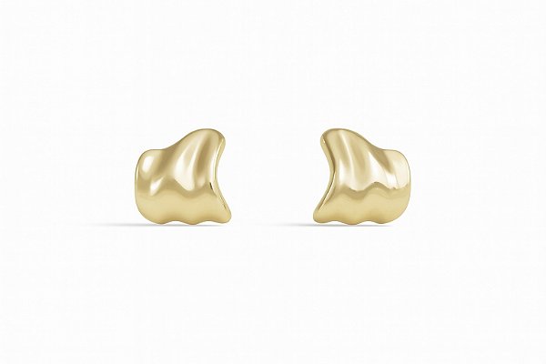 Brinco orgânico banhado a ouro