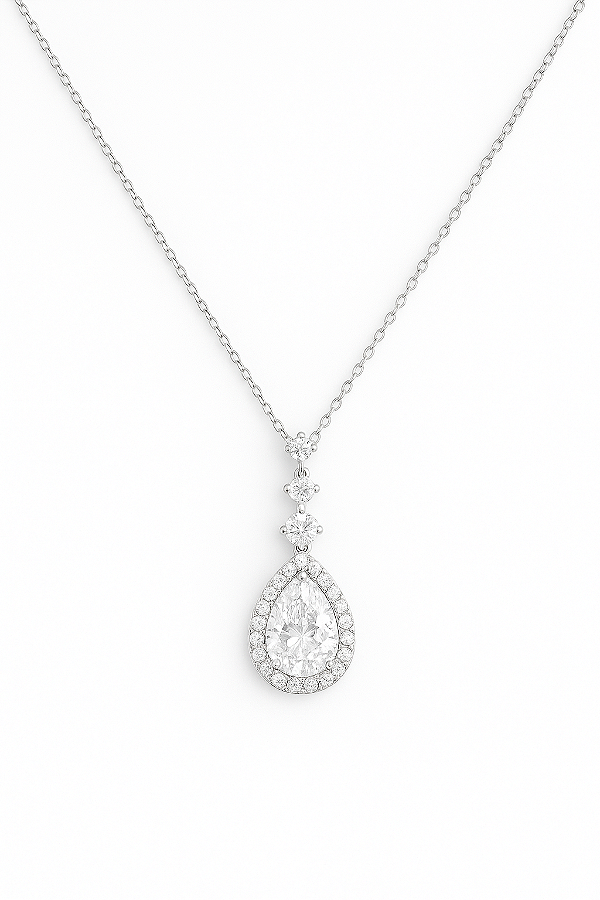 Colar gravata com zircônia cristal