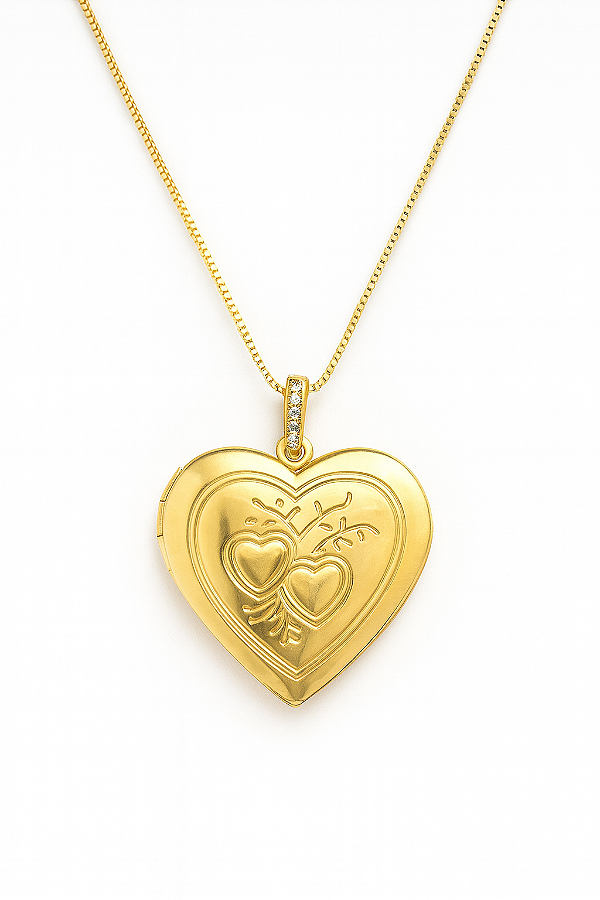 Colar relicário coração 2 Fotos