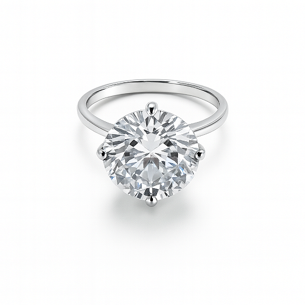 Anel solitário Virgínia com pedra zircônia cristal transparente prata 925