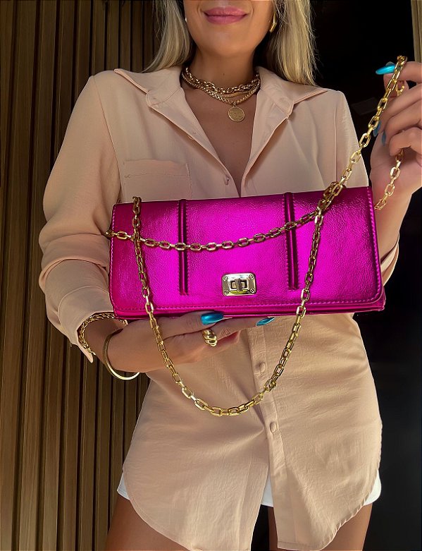 Bolsa Carteira Rosa Pink Metalizada - Isa Baldo | Sua Loja de Roupas  Femininas Online - Moda Feminina