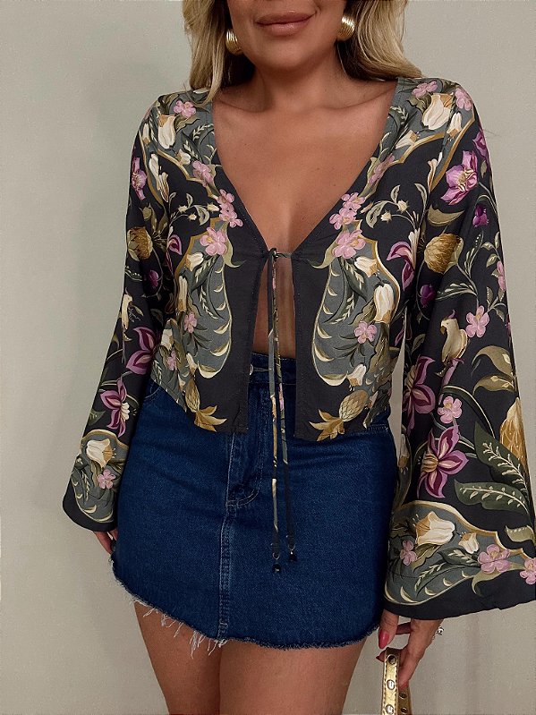 Blusa Estampada Lenço Floral Talita Farm