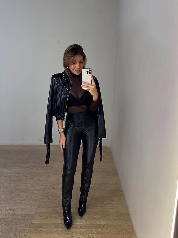 Calça Courino Romina Preto