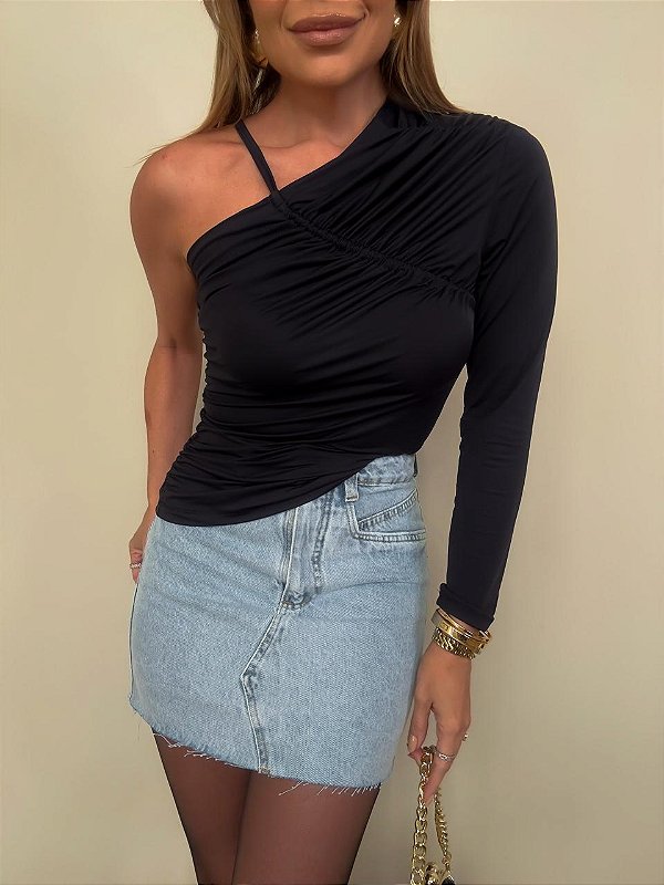 Blusa Drapeada Colcci Preta