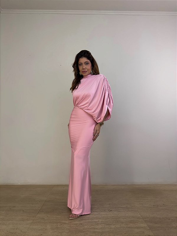 Vestido Longo Bellizzi Rosa Claro