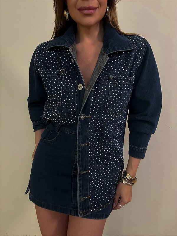 Camisa Jeans Cravejada Donatella