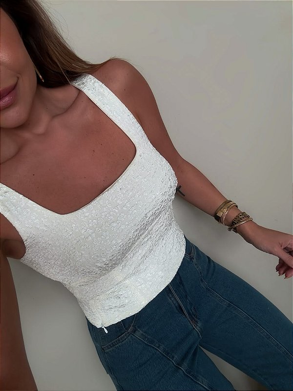 Cropped Texturizado Luna Off White