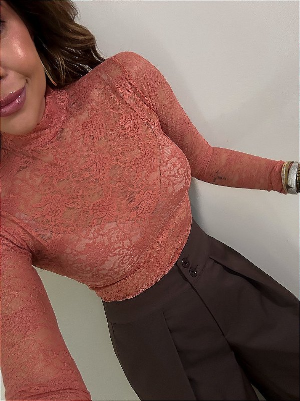 Blusa Renda Odette Pêssego