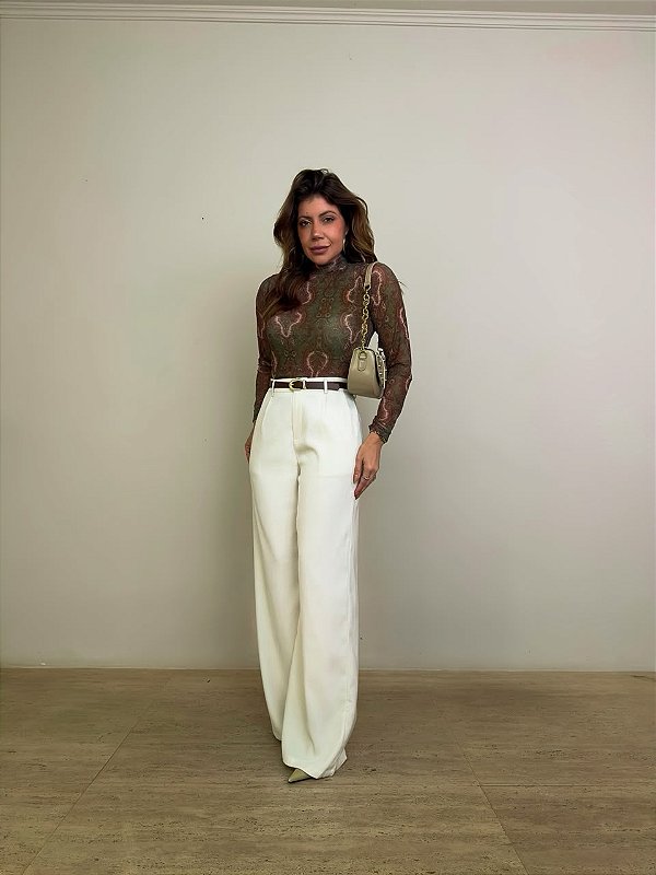Calça Alfaiataria Ginevra Bege Creme