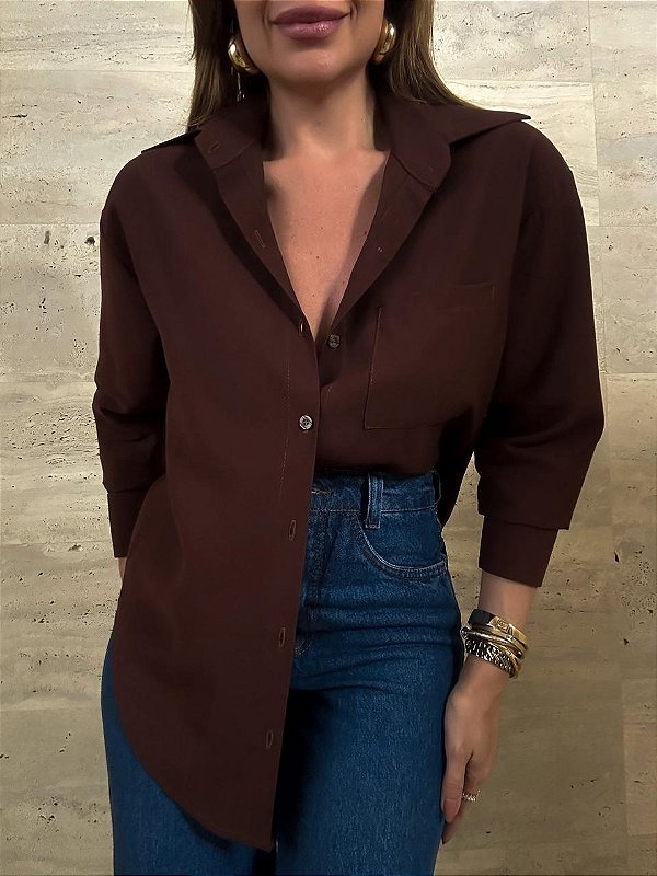 Maxi Camisa Odette Marrom