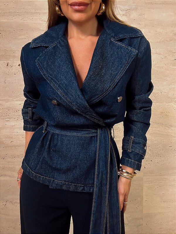 Jaqueta Jeans Escuro Colcci
