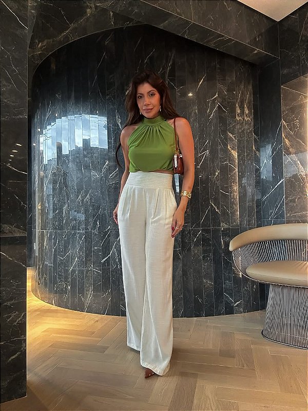 Calça Alfaiataria Jade Bege Cru