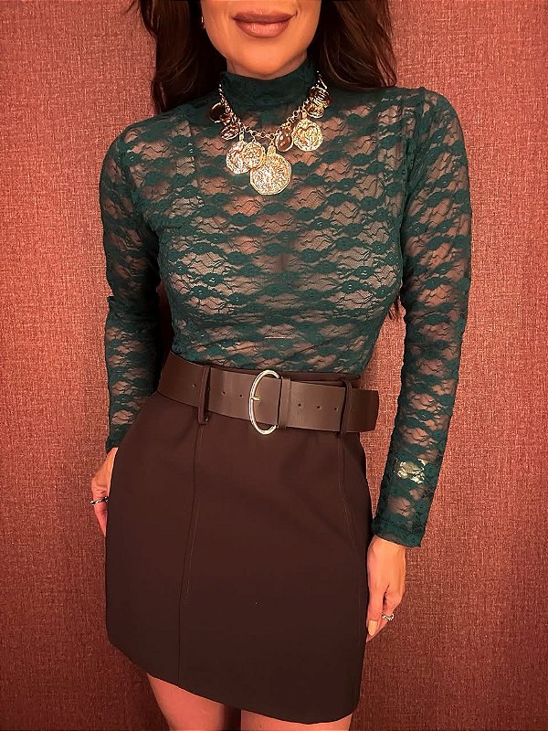 Blusa Renda Maya Verde Bandeira
