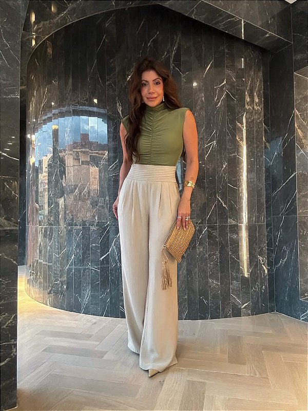 Calça Alfaiataria Jade Bege