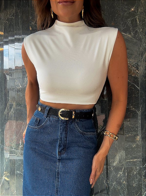 Cropped Gola Alta Victoria Branco
