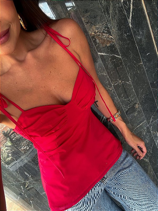 Blusa Amarração Livia Vermelha