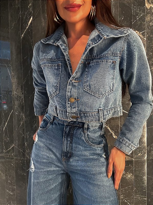 Jaqueta Cropped Jeans Junia