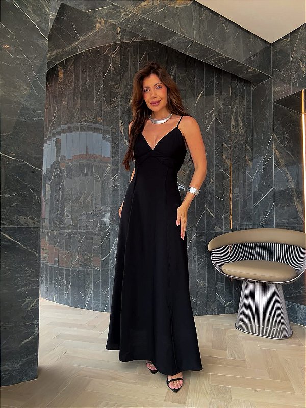 Vestido Longo Odette Preto