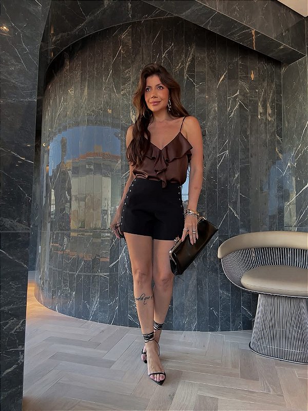 Short Alfaiataria Francesca Preto