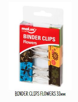 BINDER CLIPS FLOWERS 32MM MOLIN