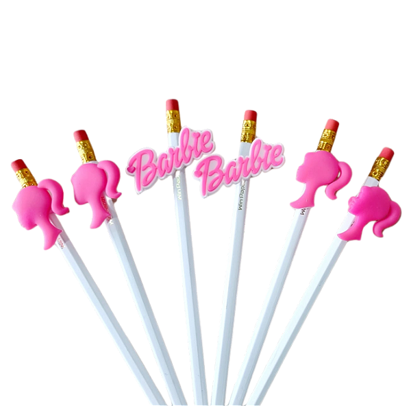 KIT C/12 LÁPIS C/ APLIQUE - BARBIE