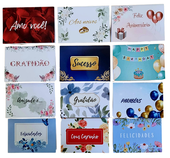 KIT C/ 100 CARTÕES MÉDIOS DIA A DIA