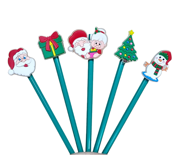 KIT C/12 LÁPIS C/ APLIQUE - NATAL