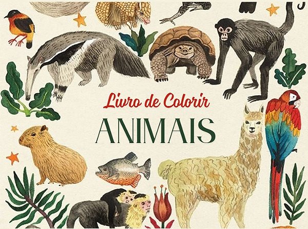 LIVRO DE COLORIR CAPA DURA ANIMAIS