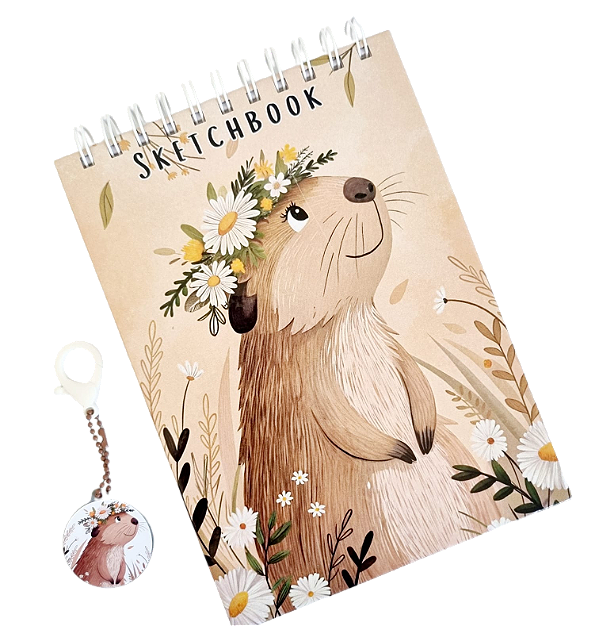 SKETCHBOOK C/ CHAVEIRO - CADERNO DE DESENHO CAPA DURA PREMIUM