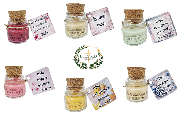 KIT C/ 15 MINI VELA AROMÁTICA DIA DAS MÃES