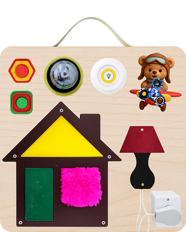 MINI PAINEL DE ATIVIDADES SENSORIAIS MONTESSORI TEXTURAS 40x40