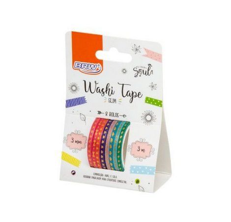 WASHI TAPE SLIM C/8 CORES BRW