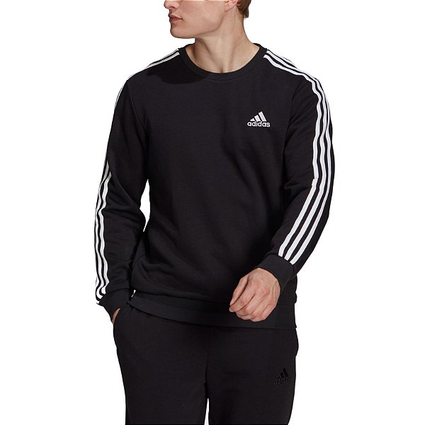 Moletom Adidas Essentials 3-Stripes Masculino Preto