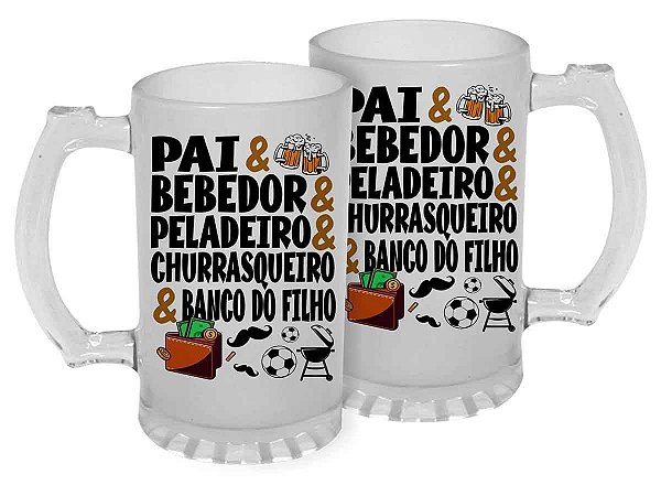 Caneca Chopp Cerveja Vidro Jateado Presente Personalizado - Bebedor & Pedaleiro