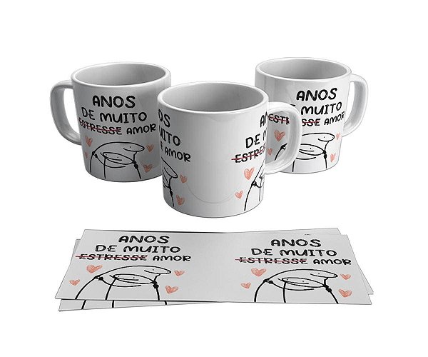 Caneca Cerâmica Personalizada Flork - Anos De Muito Estresse