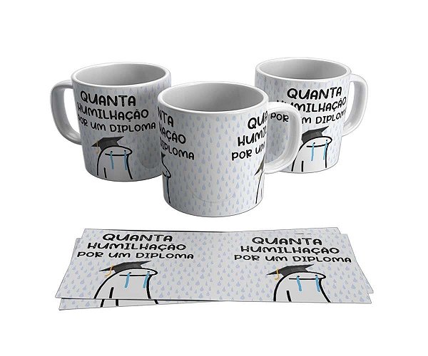 Caneca Cerâmica Personalizada Flork - Quanta Humilhação Por Um Diploma